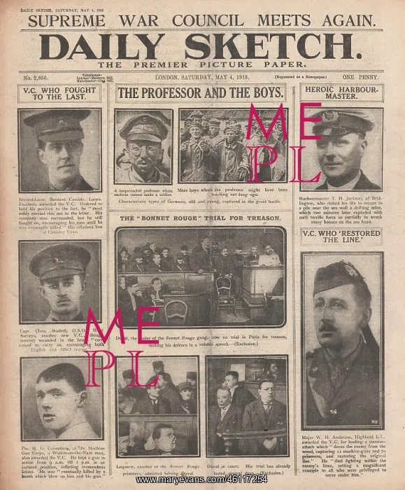 : 1918 Daily Sketch Five VCs awarded : 1918 Daily Sketch Five VCs awarded