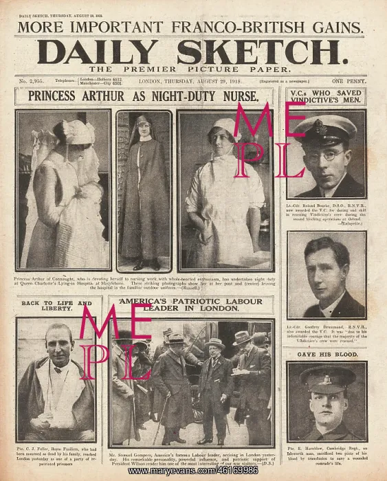 : 1918 Daily Sketch Three VCs awarded : 1918 Daily Sketch Three VCs awarded