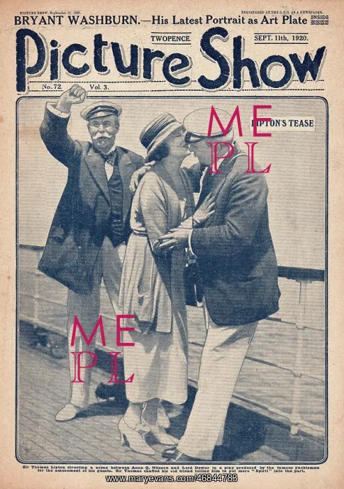 : 1920 Picture Show businessman Thomas Lipton : 1920 Picture Show businessman Thomas Lipton