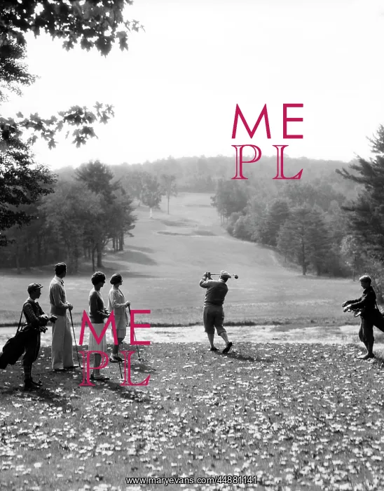 : 1920s 1930s Group Of Golfers Teeing : 1920s 1930s Group Of Golfers Teeing