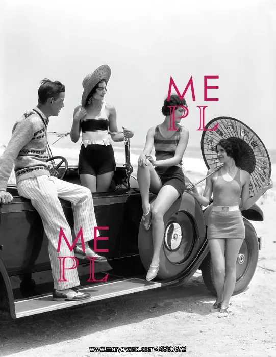 : 1920s 1930s Man And Three Women : 1920s 1930s Man And Three Women