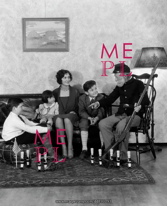 : 1920s 1930s Mother & Three Children : 1920s 1930s Mother & Three Children