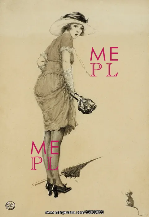 : 1920s lady and mouse by Albert Bailey : 1920s lady and mouse by Albert Bailey