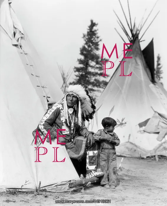 : 1920s Native American Indian Man Chief Sitting Eagle and : 1920s Native American Indian Man Chief Sitting Eagle and