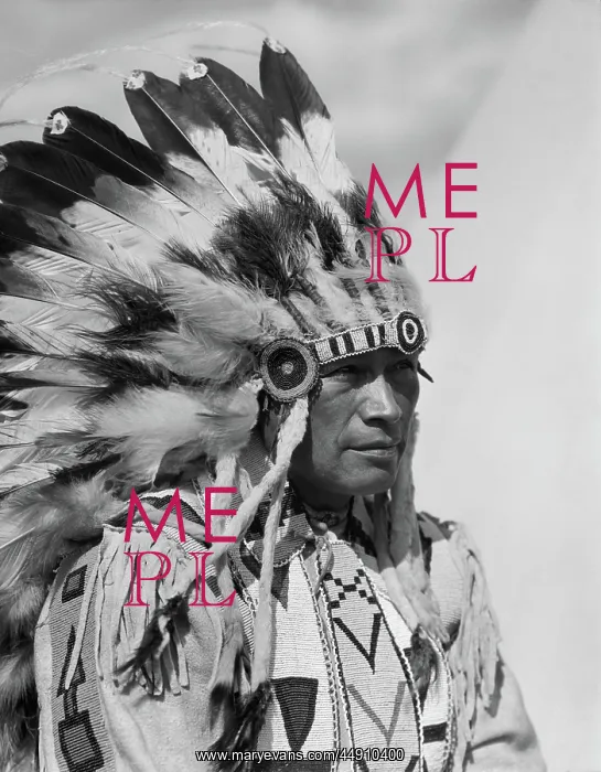 : 1920s portrait native american man wearing full : 1920s portrait native american man wearing full