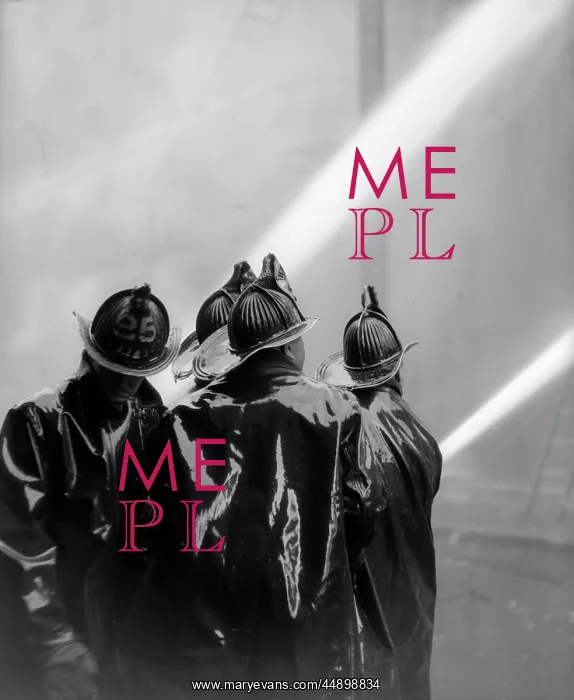  : 1920s Rear View Of Four Firemen