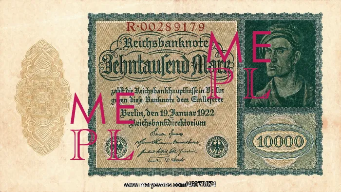  : 1922 Reichsbanknote Ten thousand mark note
