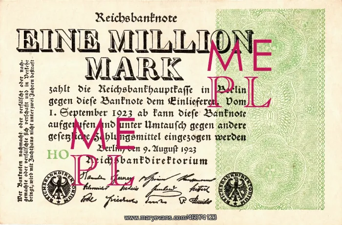  : 1923 Reichsbanknote One Million mark note
