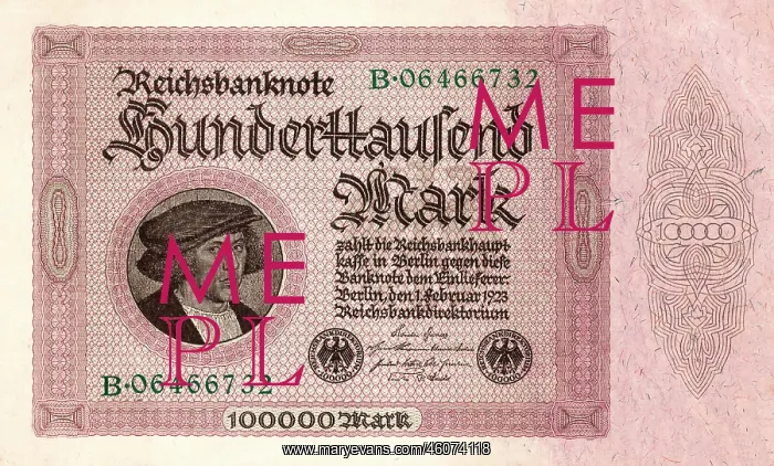  : 1923 Reichsbanknote One hundred thousand mark note