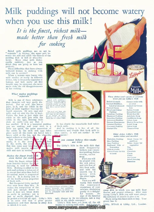 : 1924 UK Magazine Libby's Milk Advert : 1924 UK Magazine Libby's Milk Advert