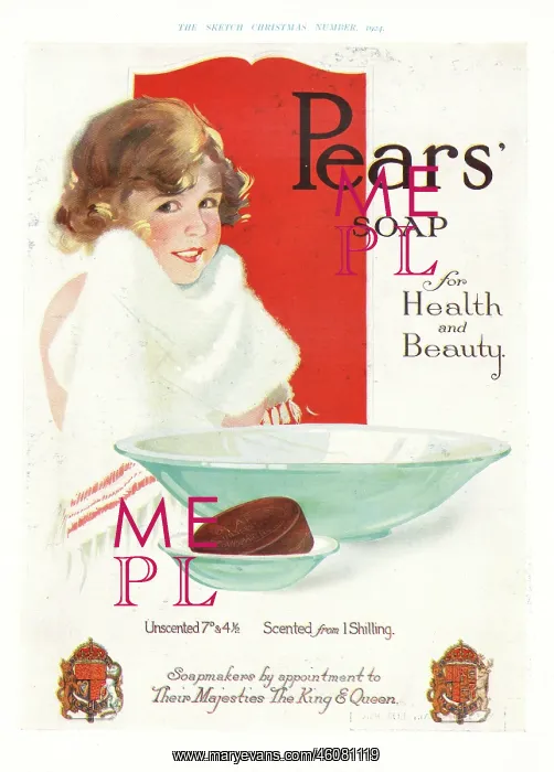 : 1924 UK Magazine Pears Soap Advert : 1924 UK Magazine Pears Soap Advert