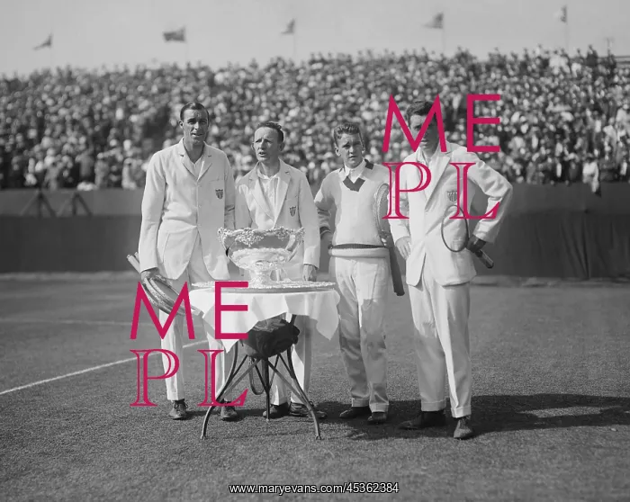 : 1926 American Davis Cup team with their Trophy : 1926 American Davis Cup team with their Trophy