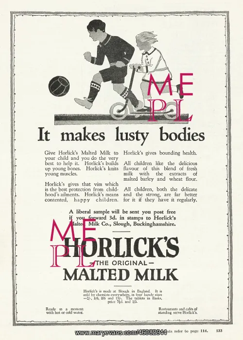 : 1926 UK Magazine Horlicks Advert : 1926 UK Magazine Horlicks Advert