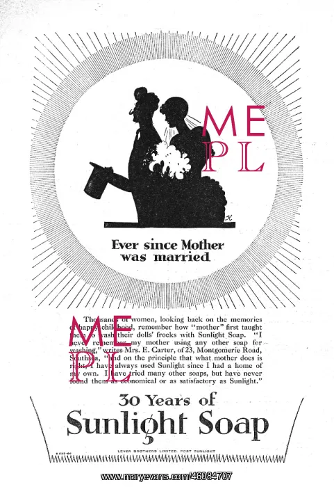 : 1927 UK Magazine Sunlight Soap Advert : 1927 UK Magazine Sunlight Soap Advert