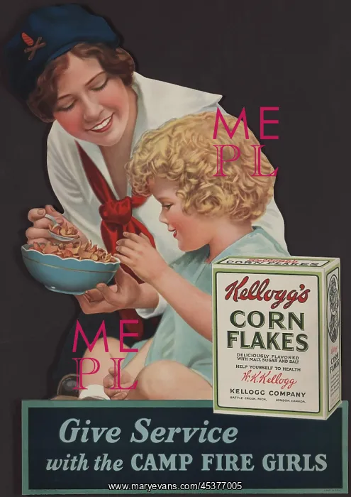 : 1929 advertisement for Kelloggs Corn Flakes : 1929 advertisement for Kelloggs Corn Flakes