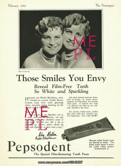 : 1929 UK advert Pepsodent tooth paste : 1929 UK advert Pepsodent tooth paste