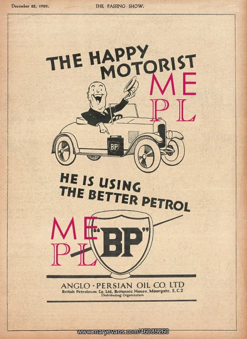 : 1929 UK Magazine BP Advert : 1929 UK Magazine BP Advert