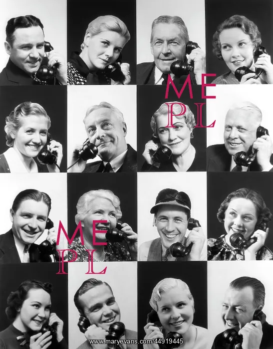 : 1930s Checkerboard Montage Pattern 16 Smiling People Men : 1930s Checkerboard Montage Pattern 16 Smiling People Men