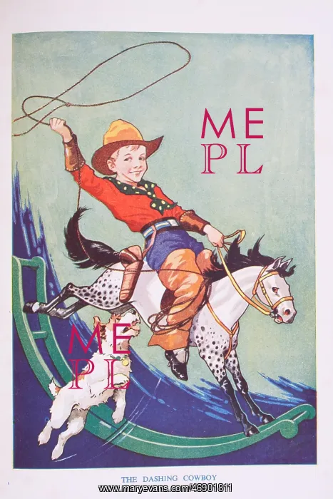 : 1930s, Colour Illustration, Smiling Boy Dressed : 1930s, Colour Illustration, Smiling Boy Dressed
