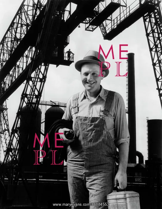  : 1930s Composite Of Worker In Front
