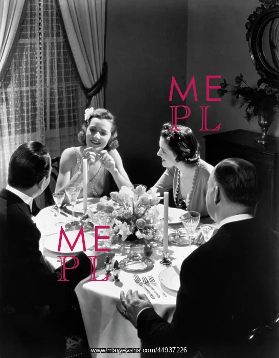  : 1930s Two Couples Formal Dinner