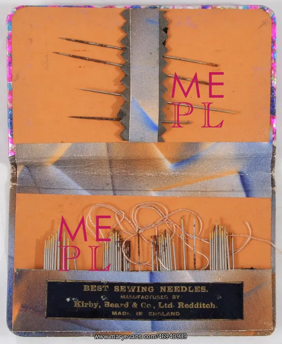 : 1930s, haberdashery, packaging, sewing needles card : 1930s, haberdashery, packaging, sewing needles card