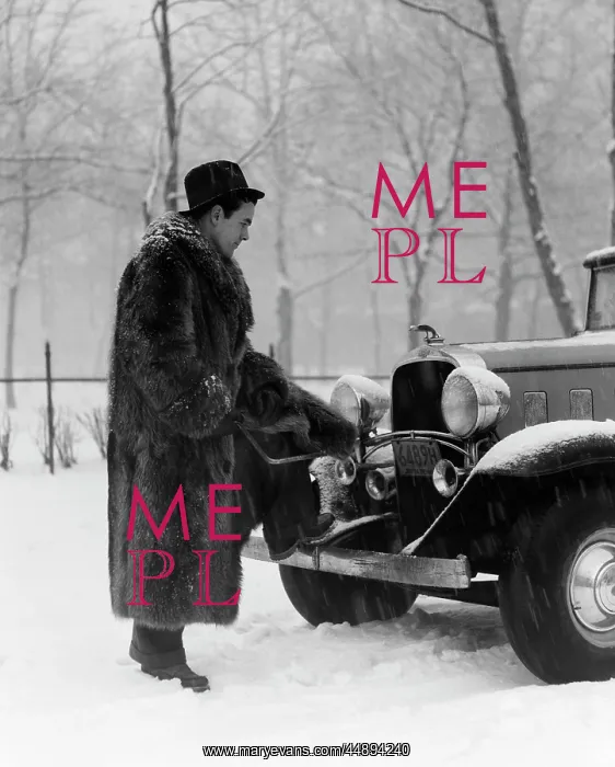 : 1930s Man In Hat And Raccoon : 1930s Man In Hat And Raccoon