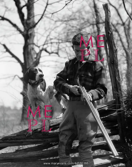 : 1930s Man Holding Double Barrel : 1930s Man Holding Double Barrel