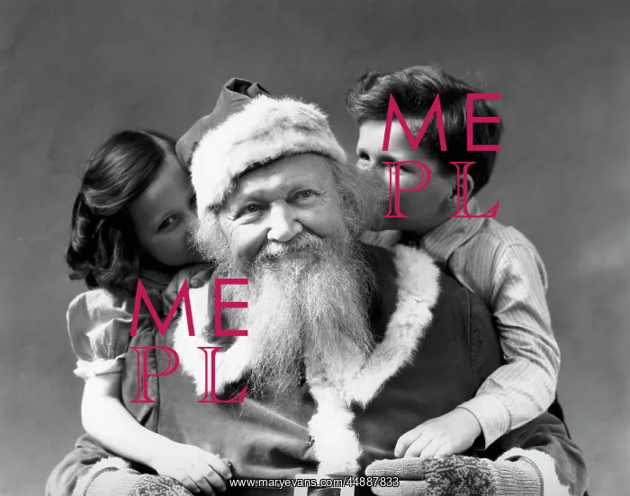 : 1930s Man Smiling Santa Claus : 1930s Man Smiling Santa Claus