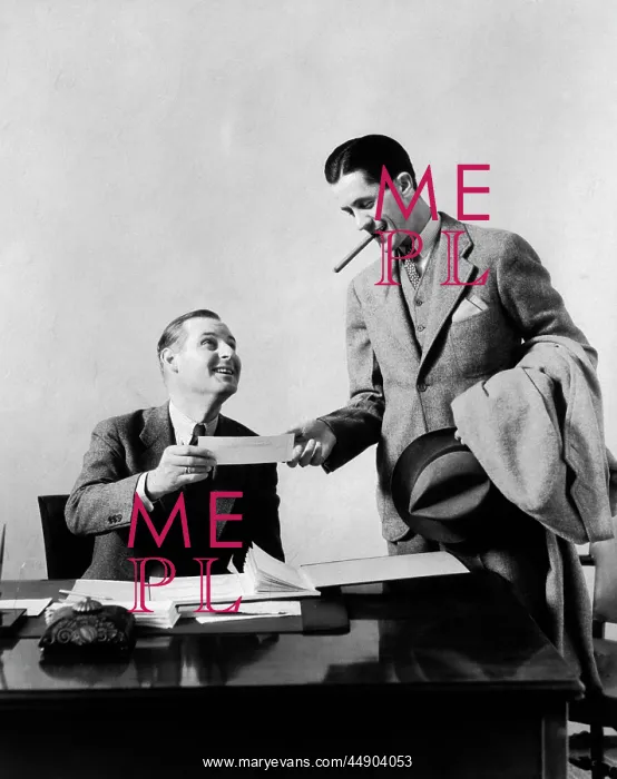  : 1930s Two Men At Desk In Office