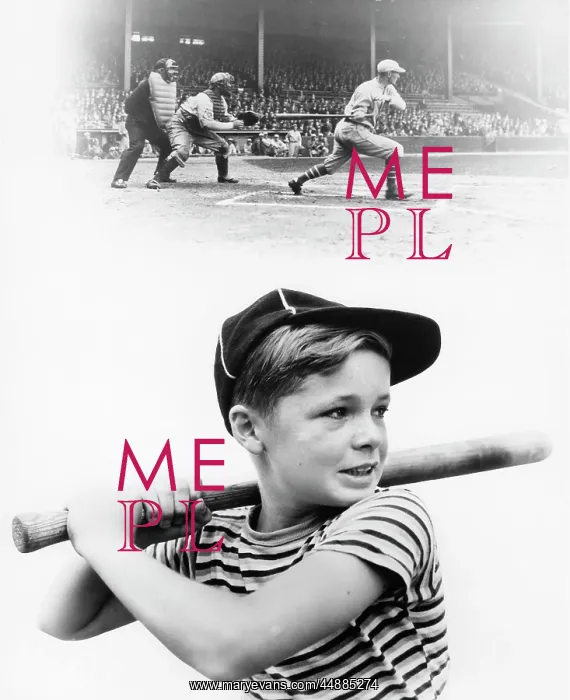  : 1930s Montage Of Boy At Bat With