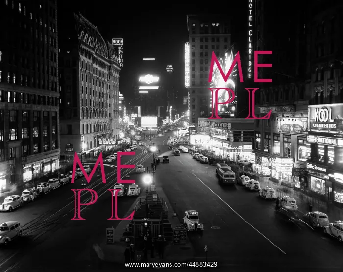 : 1930s Overhead Of Times Square : 1930s Overhead Of Times Square
