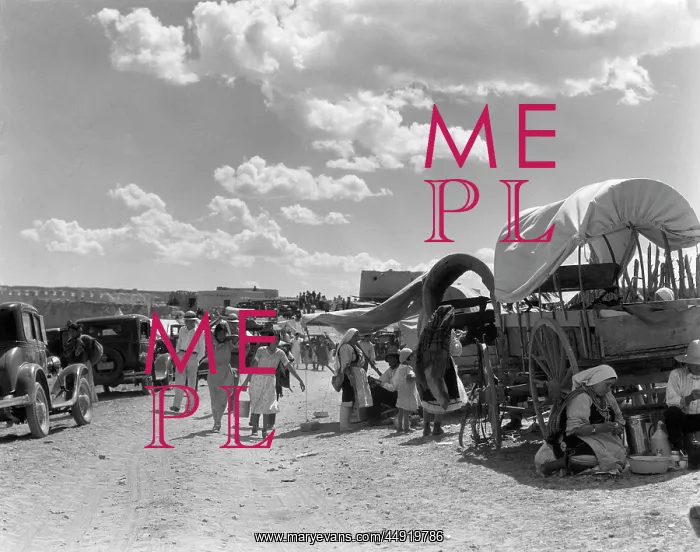 : 1930s People Gathering for Native American Indian Corn Da : 1930s People Gathering for Native American Indian Corn Da