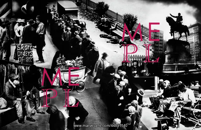 : 1930s Photomontage Of Great Depression : 1930s Photomontage Of Great Depression