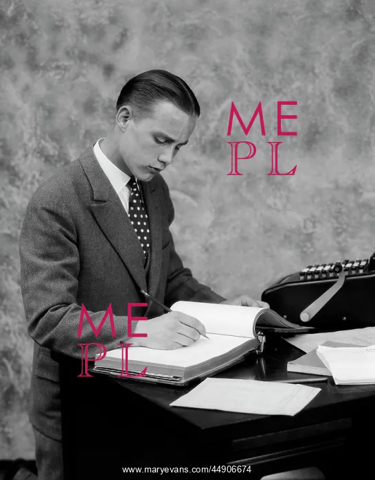 : 1930s Retro Man Pencil Accounting : 1930s Retro Man Pencil Accounting