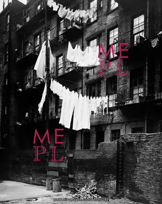 : 1930s Tenement Building With Laundry : 1930s Tenement Building With Laundry