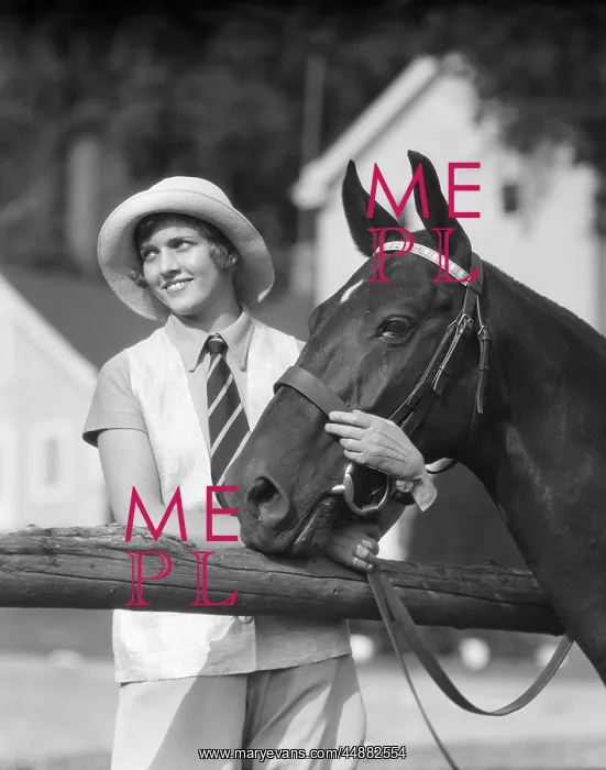 : 1930s Woman In Hat Smiling Looking : 1930s Woman In Hat Smiling Looking