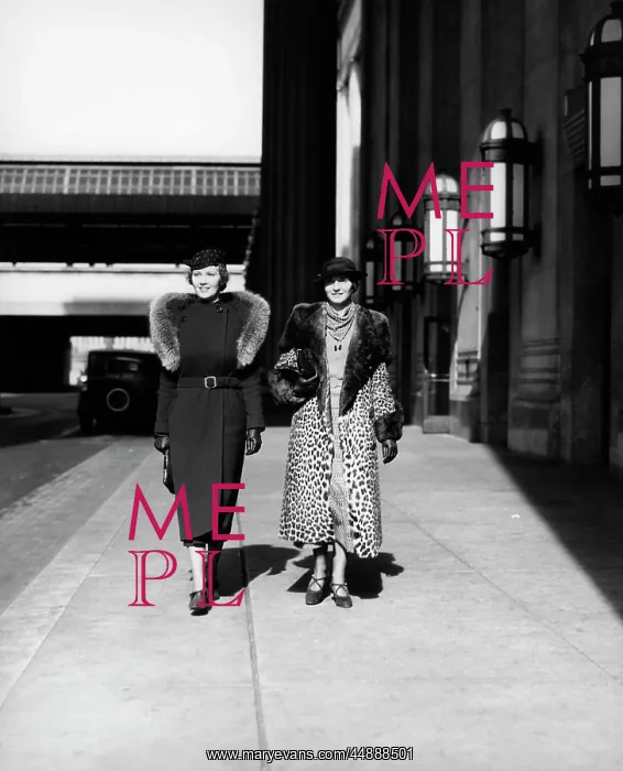 : 1930s Two Women Walking By 30Th : 1930s Two Women Walking By 30Th