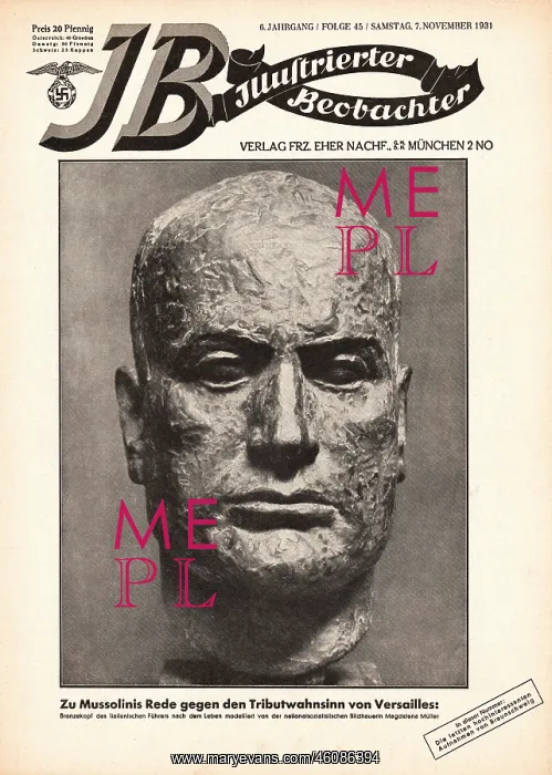 : 1931 Illustrierte Beobachter Benito Mussolini : 1931 Illustrierte Beobachter Benito Mussolini