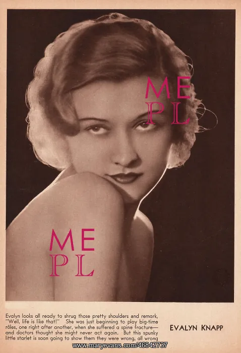 : 1931 magazine image actress Evalyn Knapp : 1931 magazine image actress Evalyn Knapp