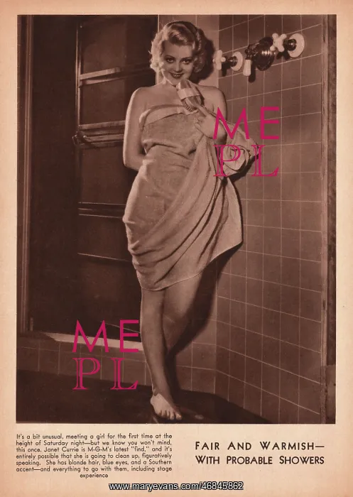  : 1931 magazine image actress Janet Currie
