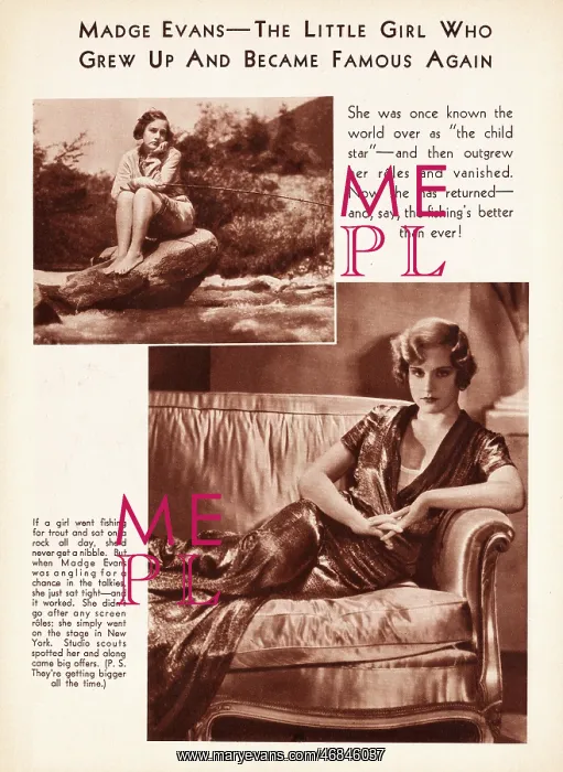 : 1931 magazine image actress Madge Evans : 1931 magazine image actress Madge Evans