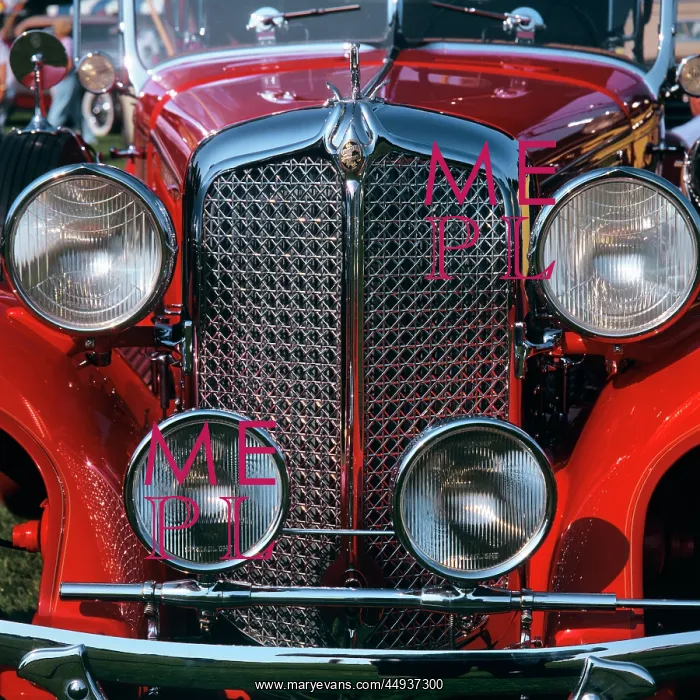 : 1931 Red Chrysler Imperial Automobile Detail of : 1931 Red Chrysler Imperial Automobile Detail of