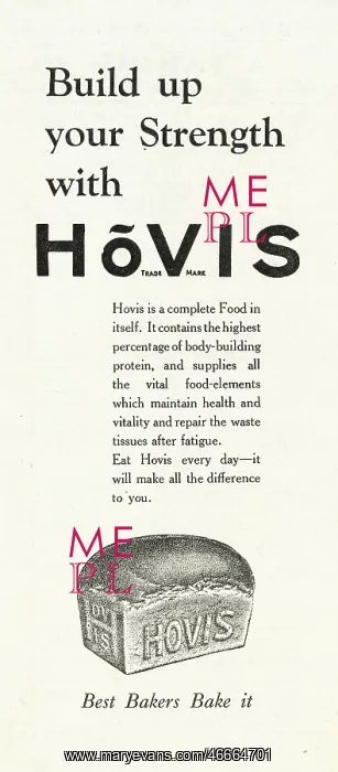 : 1933 UK Magazine Hovis Bread Advert : 1933 UK Magazine Hovis Bread Advert