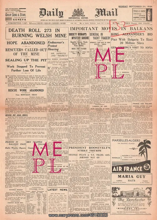 : 1934 Daily Mail Gresford Colliery mining disaster : 1934 Daily Mail Gresford Colliery mining disaster