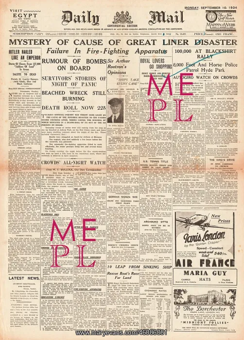 : 1934 Daily Mail Liner Morro Castle disaster : 1934 Daily Mail Liner Morro Castle disaster