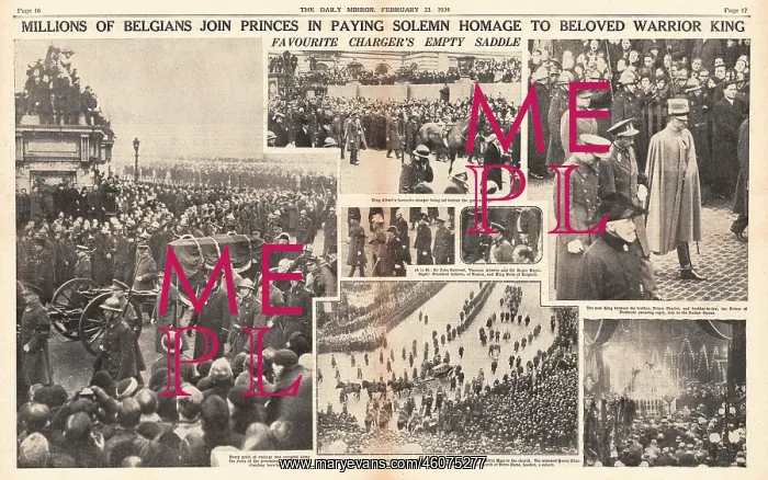 : 1934 Daily Mirror Funeral of King Albert : 1934 Daily Mirror Funeral of King Albert