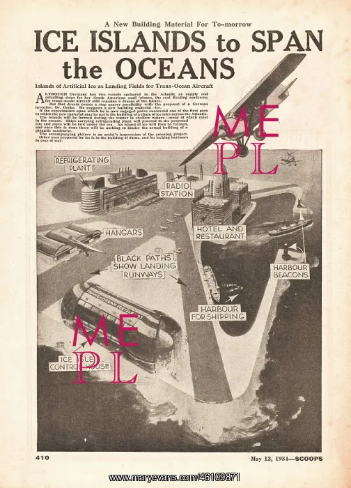 : 1934 Ice islands to span the oceans : 1934 Ice islands to span the oceans
