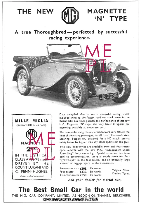 : The 1934 MG Magnette N Type : The 1934 MG Magnette N Type