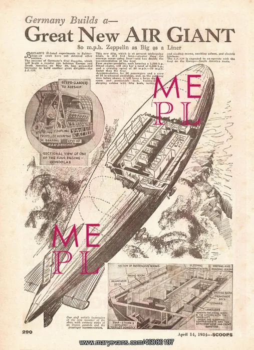 : 1934 Scoops Magazine No. 1, Vol. 10 Hindenburg article : 1934 Scoops Magazine No. 1, Vol. 10 Hindenburg article